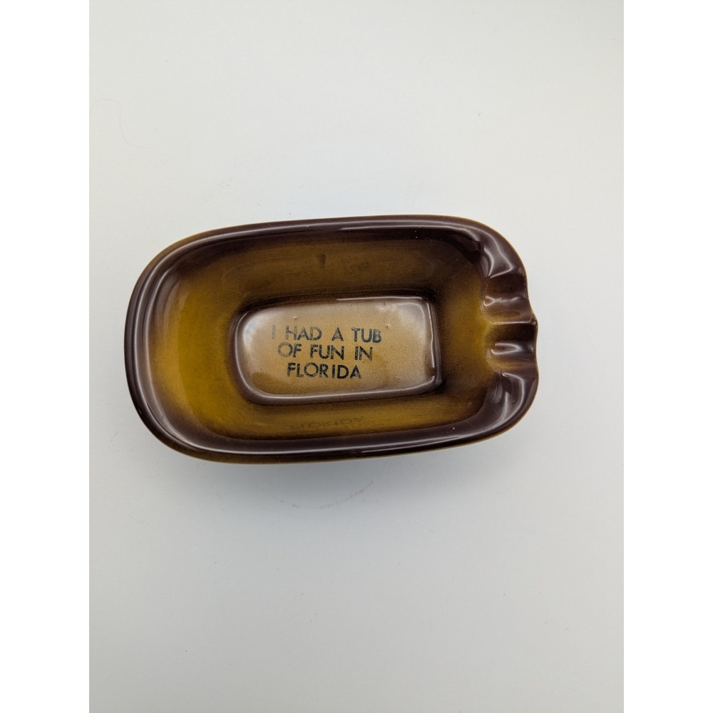 Vintage Florida Souvenir Clawfoot Bathtub Ashtray‎ Trinket Dish Ceramic Japan - Picture 2 of 8
